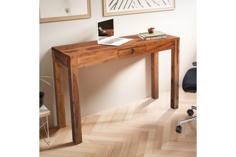 Kirjoituspöytä Wohnling kotitoimistoon laatikolla massiivipuuta - Huonekalut - Pöytä & ruokailuryhmä - Työpöytä - Tietokonepöytä