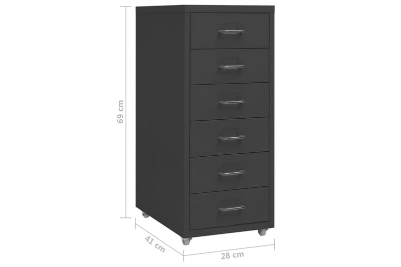 Arkistokaappi siirrettävä antrasiitti 28x41x69 cm metalli - Säilytys - Säilytyskalusteet - Lipasto - Laatikostot