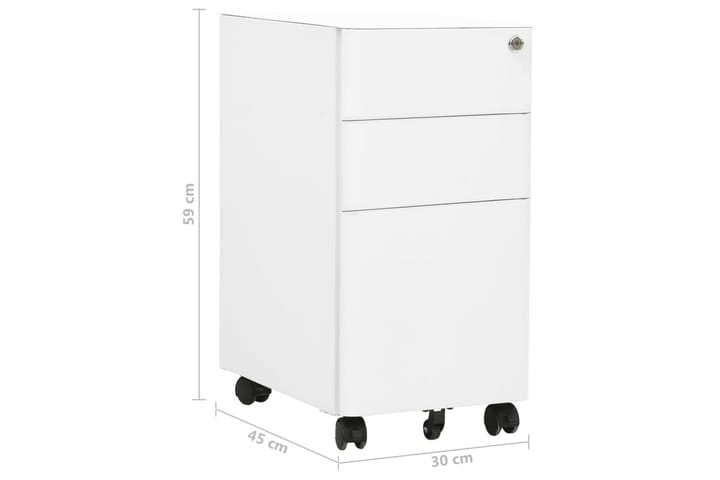 Arkistokaappi siirrettävä valkoinen 30x45x59 cm teräs - Laatikostot