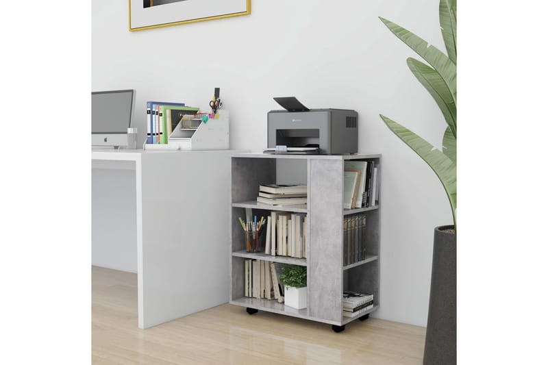 Kaappi pyörillä betoninharmaa 60x35x75 cm lastulevy - Säilytys - Säilytyskalusteet - Lipasto - Laatikostot