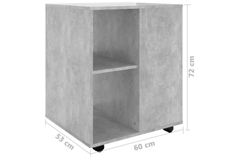 Kaappi pyörillä betoninharmaa 60x53x72 cm lastulevy - Säilytys - Säilytyskalusteet - Lipasto - Laatikostot