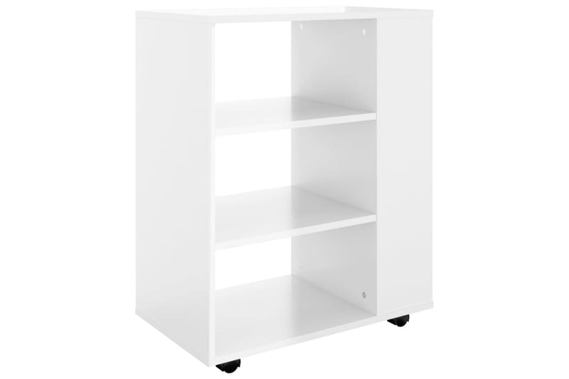 Kaappi pyörillä korkeakiilto valkoinen 60x35x75 cm lastulevy - Säilytys - Säilytyskalusteet - Lipasto - Laatikostot