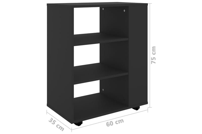 Kaappi pyörillä musta 60x35x75 cm lastulevy - Säilytys - Säilytyskalusteet - Lipasto - Laatikostot