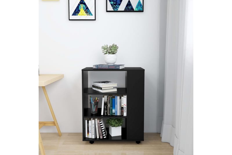 Kaappi pyörillä musta 60x35x75 cm lastulevy - Säilytys - Säilytyskalusteet - Lipasto - Laatikostot