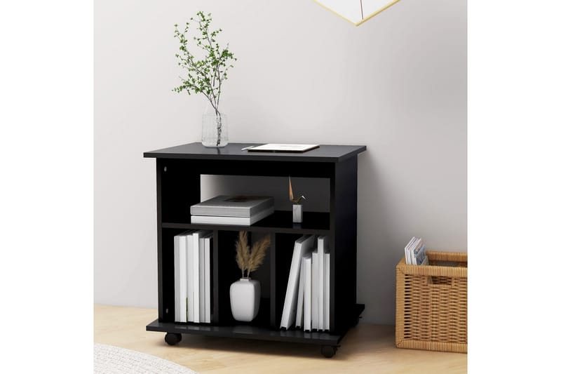 Kaappi pyörillä musta 60x45x60 cm lastulevy - Musta - Säilytys - Säilytyskalusteet - Lipasto - Laatikostot