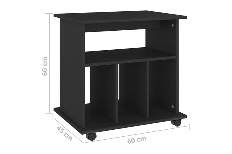 Kaappi pyörillä musta 60x45x60 cm lastulevy - Musta - Säilytys - Säilytyskalusteet - Lipasto - Laatikostot