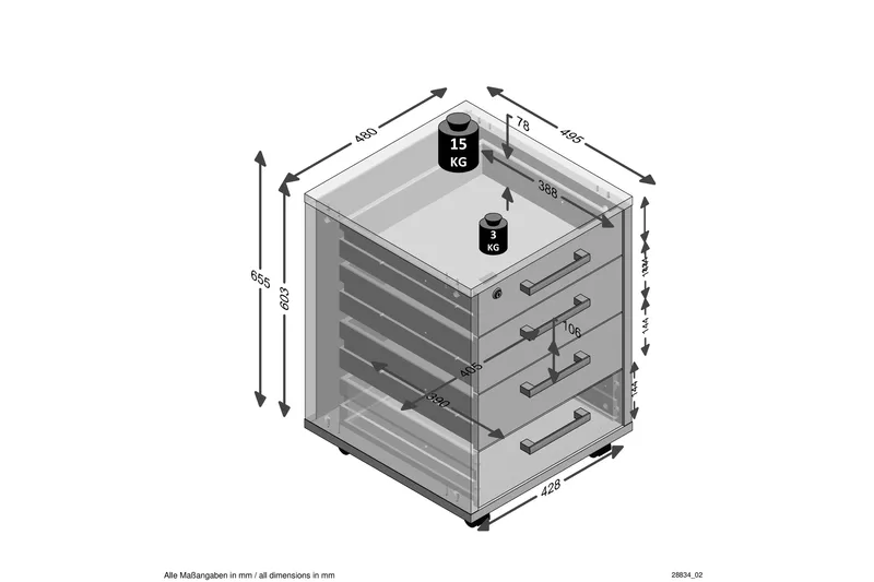 Kirjoituspöytä Gierhart 48 cm - Ruskea - Säilytys - Säilytyskalusteet - Lipasto - Laatikostot