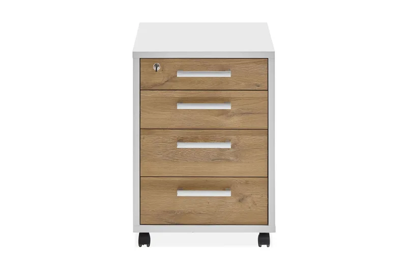 Laatikosto Adelina 48 cm - Valkoinen/tammi - Säilytys - Säilytyskalusteet - Lipasto - Laatikostot