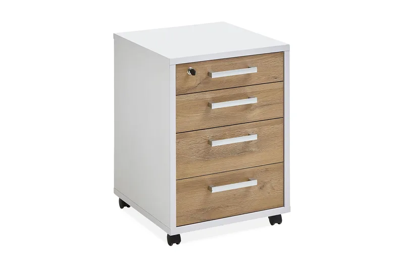 Laatikosto Adelina 48 cm, Valkoinen/tammi