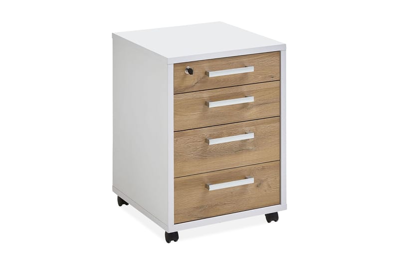 Laatikosto Adelina 48 cm, Valkoinen/tammi