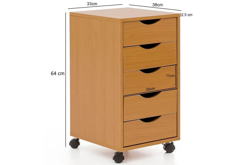 Laatikosto Dermo 33x38 cm - Puu/Luonnonväri - Säilytys - Säilytyskalusteet - Lipasto - Laatikostot