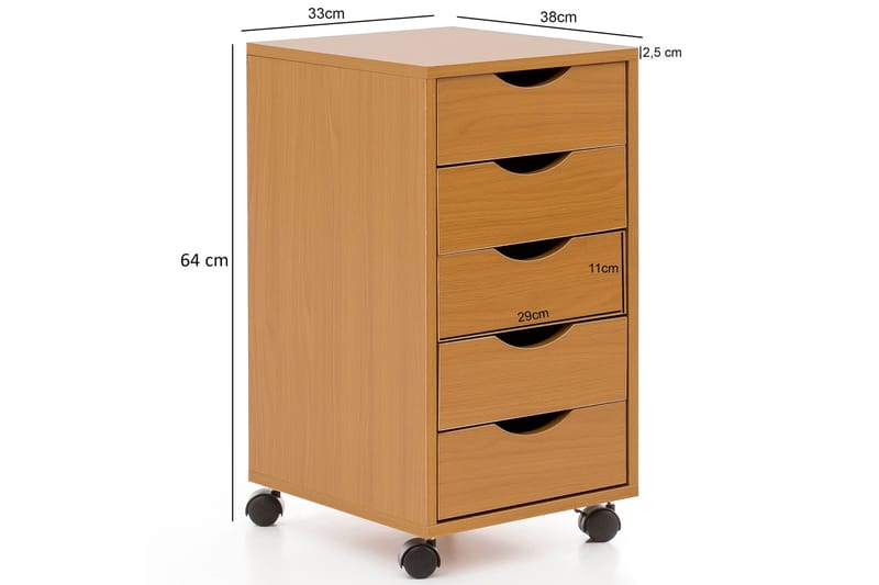 Laatikosto Dermo 33x38 cm - Puu/Luonnonväri - Säilytys - Säilytyskalusteet - Lipasto - Laatikostot