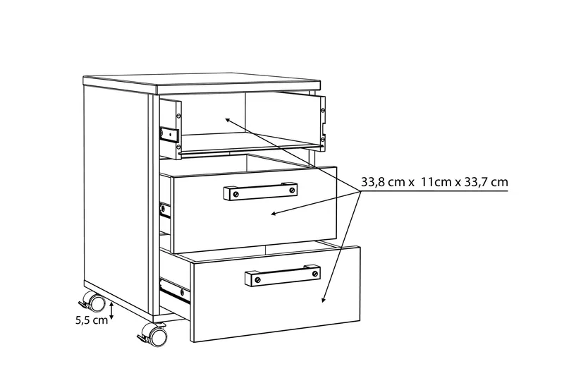 Laatikosto Trevorton 60x41 cm - Ruskea / Harmaa - Säilytys - Säilytyskalusteet - Lipasto - Laatikostot