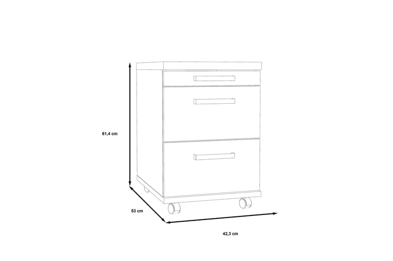 Lipasto Breage Lukolla 53x42 cm - Ruskea/Valkoinen - Säilytys - Säilytyskalusteet - Lipasto - Laatikostot