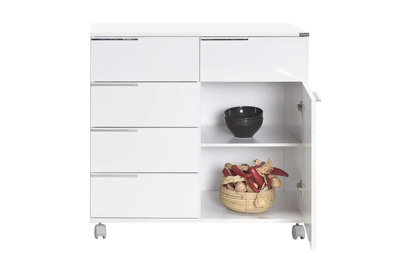 Lipasto Valkoinen Korkeakiilto - Säilytys - Säilytyskalusteet - Lipasto - Laatikostot