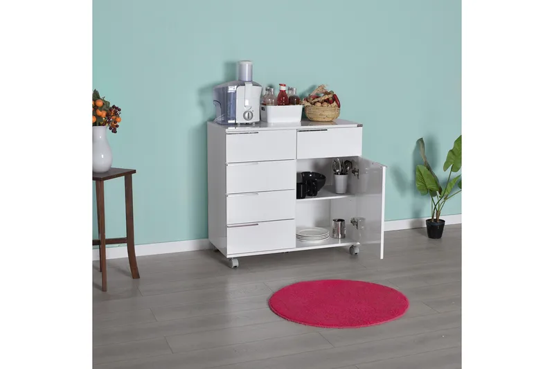 Lipasto Valkoinen Korkeakiilto - Säilytys - Säilytyskalusteet - Lipasto - Laatikostot