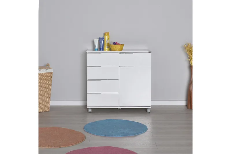 Lipasto Valkoinen Korkeakiilto - Säilytys - Säilytyskalusteet - Lipasto - Laatikostot