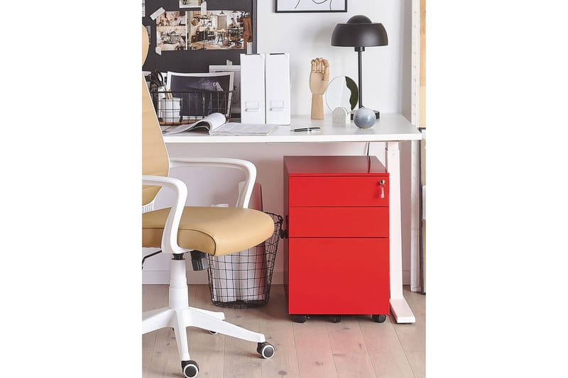 Toimistokaappi Himmelspach 39x52 cm - Metalli / Punainen - Säilytys - Säilytyskalusteet - Lipasto - Laatikostot