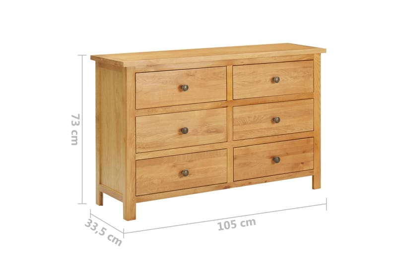 Lipasto 105x33,5x73 cm täysi tammi - Säilytys - Säilytyskalusteet - Lipasto