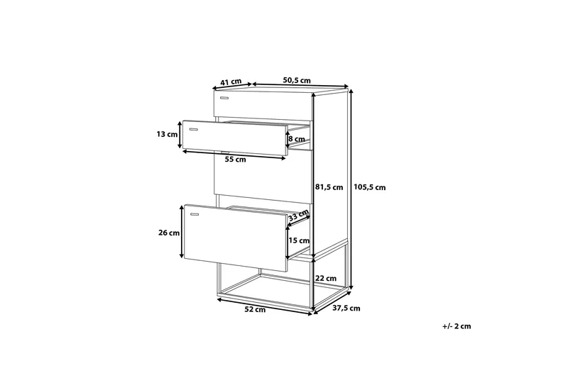 Lipasto Acra 41x55 cm - Puu/Luonnonväri - Säilytys - Säilytyskalusteet - Lipasto