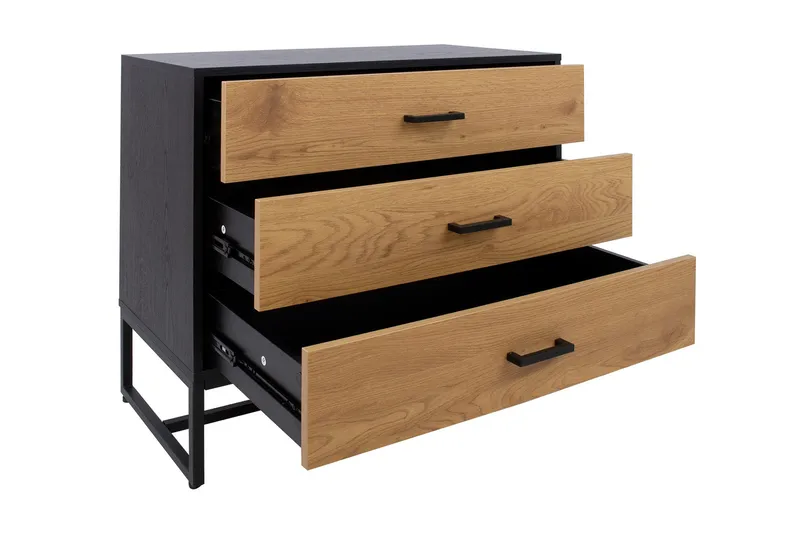 Lipasto Amsterdam Tammi/Musta - Säilytys - Säilytyskalusteet - Lipasto