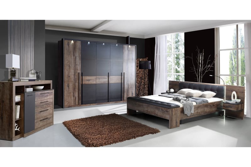 Lipasto Bardon 161 cm - Ruskea/Musta - Säilytys - Säilytyskalusteet - Lipasto