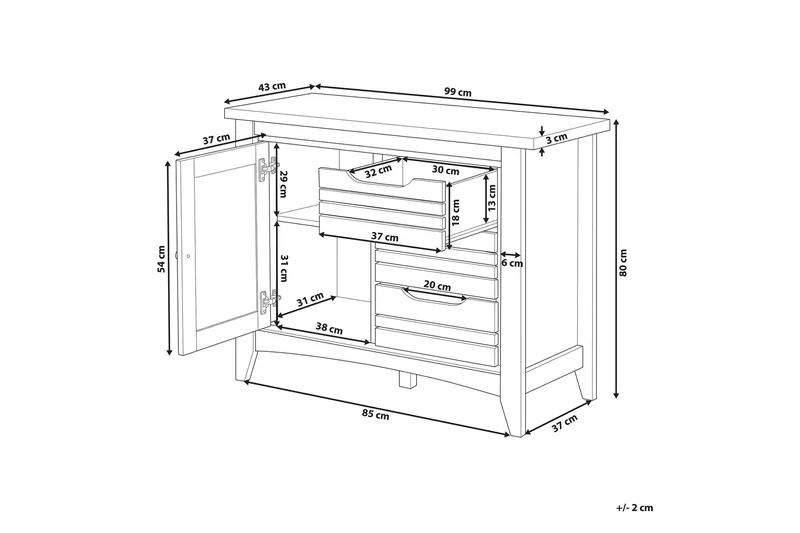 Lipasto Bevins - Puu/Luonnonväri - Säilytys - Säilytyskalusteet - Lipasto