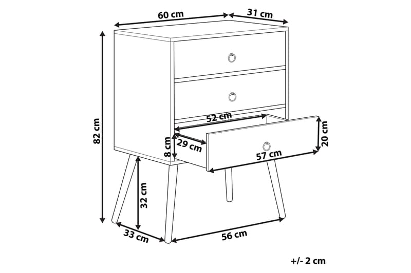 Lipasto Birstall 60 cm - Tumma puu/harmaa - Säilytys - Säilytyskalusteet - Lipasto