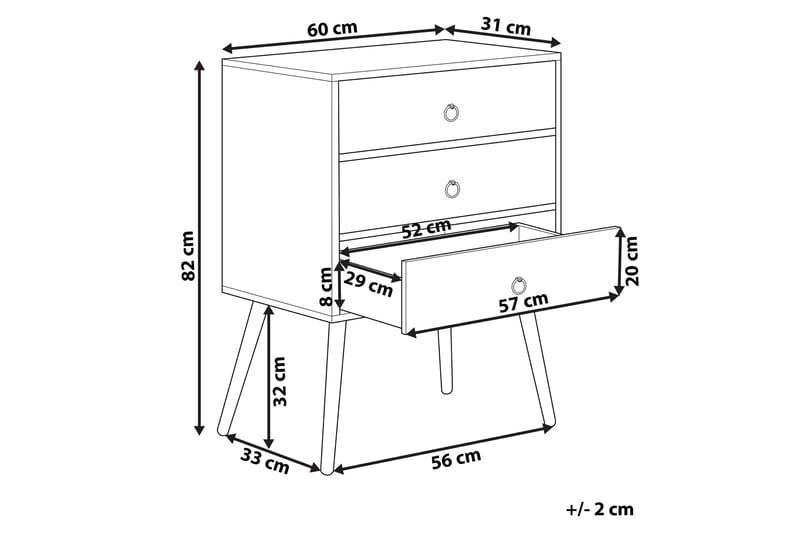 Lipasto Birstall 60 cm - Tumma puu/harmaa - Säilytys - Säilytyskalusteet - Lipasto
