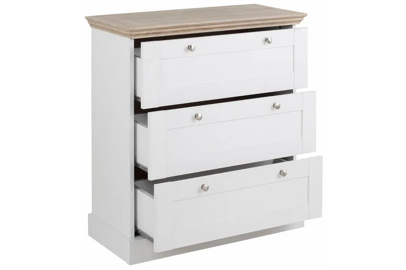 Lipasto Borgela 75 cm - Valkoinen/Ruskea - Säilytys - Säilytyskalusteet - Lipasto