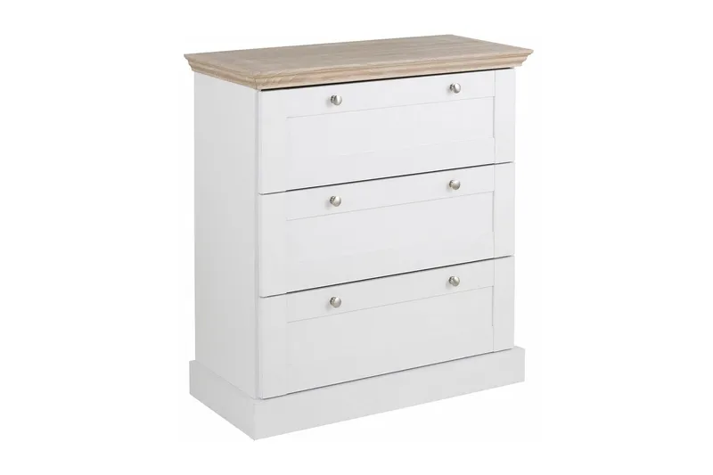 Lipasto Borgela 75 cm, Valkoinen/Ruskea