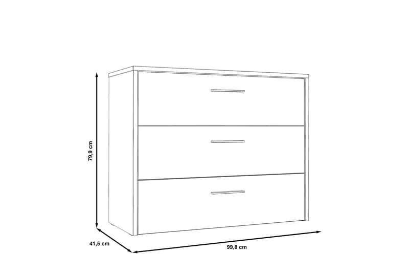 Lipasto Bowerdale 100 cm - Harmaa/Ruskea - Eteisen säilytys - Lipasto