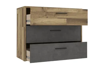 Lipasto Bowerdale 100 cm - Harmaa/Ruskea - Säilytys - Säilytyskalusteet - Lipasto