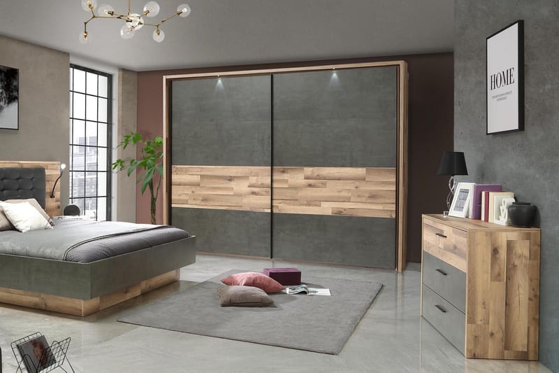 Lipasto Bowerdale 100 cm - Harmaa/Ruskea - Säilytys - Säilytyskalusteet - Lipasto