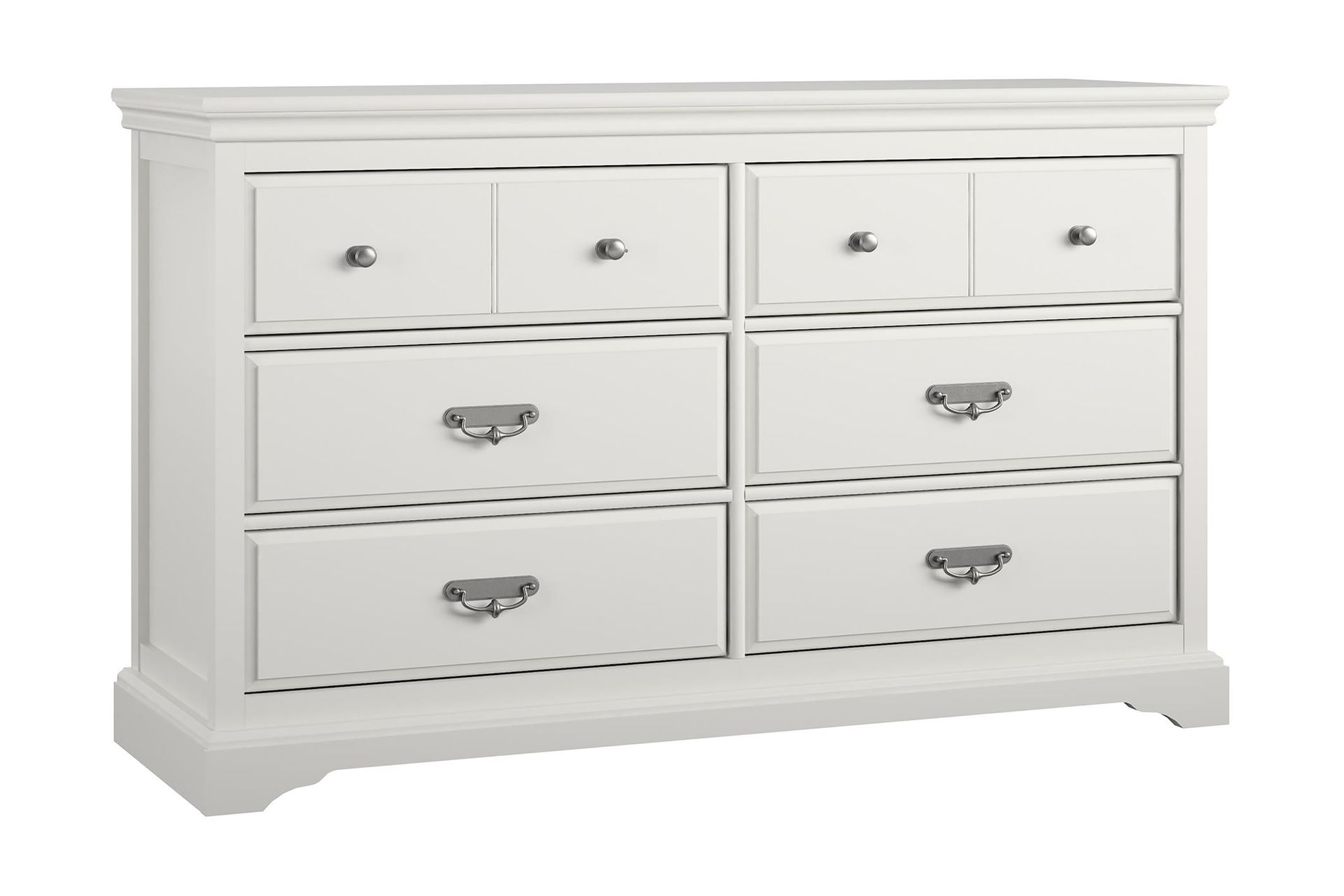 Lipasto Bristol 151x49 cm 6 Laatikkoa Valkoinen - Dorel Home - Säilytys - Säilytyskalusteet - Lipasto
