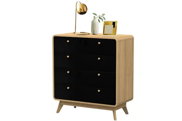 Lipasto Caitlyn 80x39 cm - Luonnonväri/Musta - Säilytys - Säilytyskalusteet - Lipasto