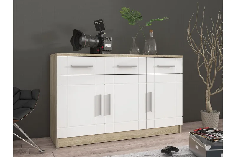 Lipasto Carvin 37x104 cm - Valkoinen/Luonnonväri - Säilytys - Säilytyskalusteet - Lipasto