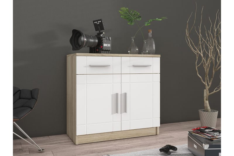 Lipasto Carvin 37x69 cm - Valkoinen/Luonnonväri - Säilytys - Säilytyskalusteet - Lipasto