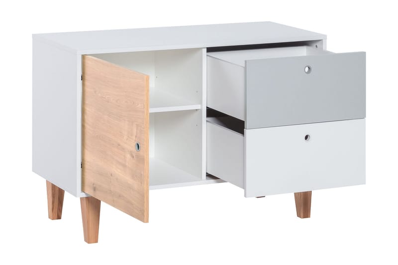 Lipasto Concept Valkoinen/Harmaa/Keltainen - VOX - Säilytys - Säilytyskalusteet - Lipasto