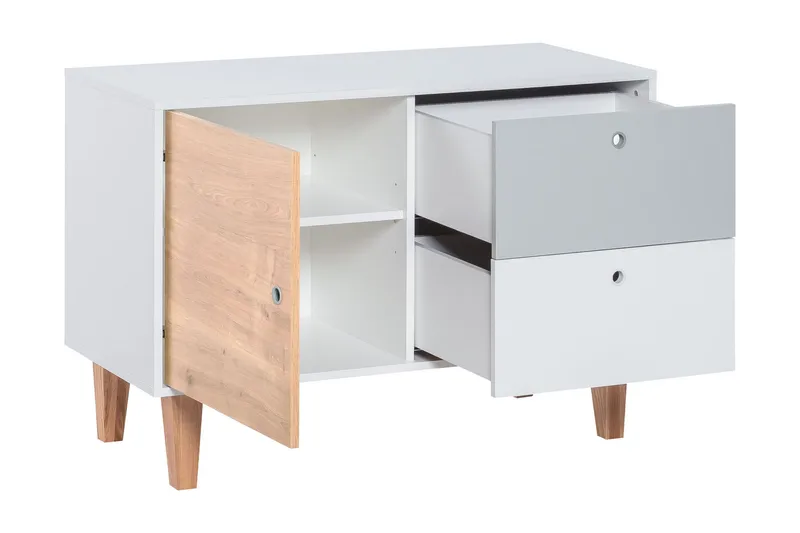 Lipasto Concept Valkoinen/Harmaa/Roosa - VOX - Säilytys - Säilytyskalusteet - Lipasto