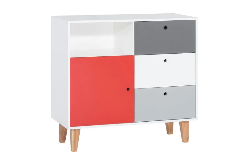 Lipasto Concept Valkoinen/Tummanharmaa/Punainen, VOX