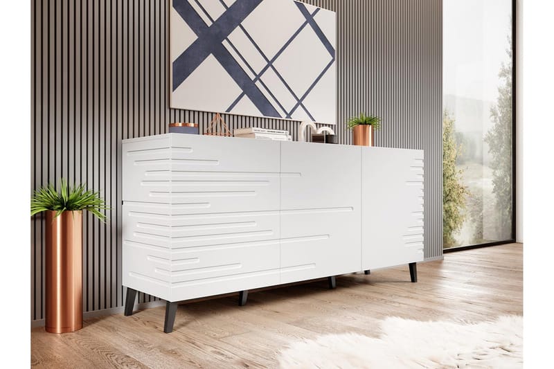 Lipasto Demjen 40x155 cm - Valkoinen/Musta - Säilytys - Säilytyskalusteet - Lipasto