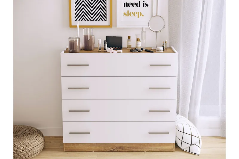 Lipasto Dentro 100x40x90 cm - Beige/Valkoinen - Säilytys - Säilytyskalusteet - Lipasto