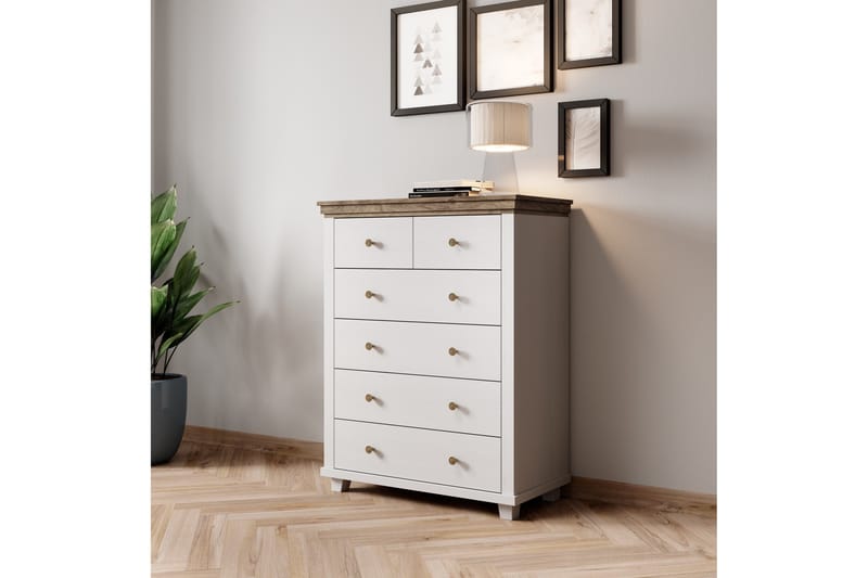 Lipasto Drumin 90x42x112,5 cm - Tuhkanharmaa/Luonnonväri - S�äilytys - Säilytyskalusteet - Lipasto