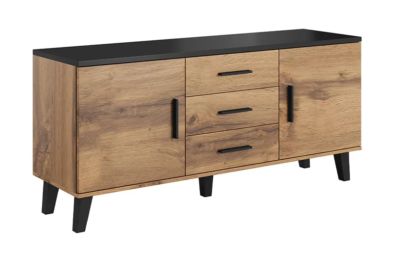 Lipasto Dudley 45x150 cm - Luonnonväri/Musta - Säilytys - Säilytyskalusteet - Lipasto