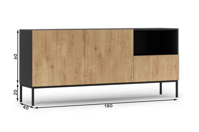 Lipasto Emika 180 cm - Säilytys - Säilytyskalusteet - Lipasto