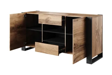 Lipasto Feltch 164x44 cm - Harmaa/Puu/Luonnonväri - Säilytys - Säilytyskalusteet - Lipasto