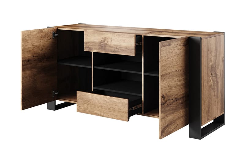 Lipasto Feltch 164x44 cm - Harmaa/Puu/Luonnonväri - Säilytys - Säilytyskalusteet - Lipasto