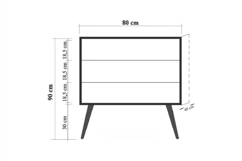 Lipasto Gillberga 90 cm - Ruskea - Eteisen säilytys - Lipasto