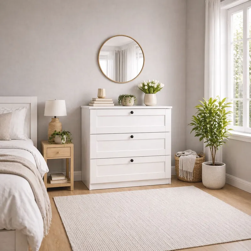 Lipasto Hanah Home Lucas (80 x 7,5 x 42,5 cm) Valkoinen, Valkoinen